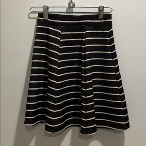 Black and white striped skater skirt